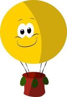 Yellow balloon, illustration, vector on white background.