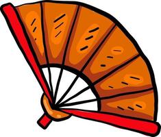 Orange fan, illustration, vector on white background