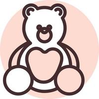 Teddy bear, illustration, vector on a white background.