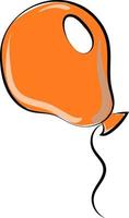 Orange balloon, illustration, vector on white background.