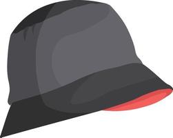 Black hat, illustration, vector on white background