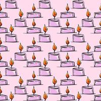 Candles pattern, illustration, vector on white background.