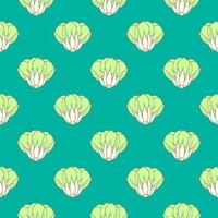 Green salad , seamless pattern on a green background. vector