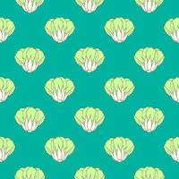 Green salad , seamless pattern on a green background. vector