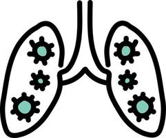 Corona virus lung disease, illustration, vector on a white background.