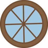 Wooden circle window, illustration, vector, on a white background. vector