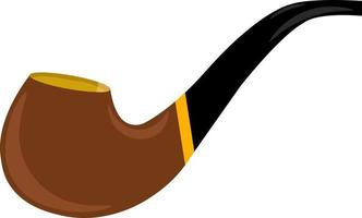 Smoking pipe, illustration, vector on white background.