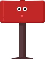 Red mailbox, illustration, vector on white background.