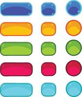 Set of multi-colored buttons of different shapes for a game or website vector