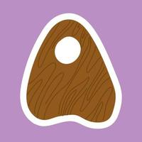 Wooden Ouija Planchette sticker.Esoteric and Mystical Design Element. vector