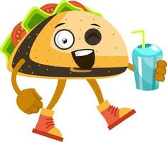 Cartoon taco with black eye vector