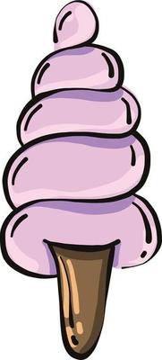 Tall unicorn ice cream, illustration, vector on a white background.