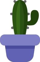 Cereus cactus in a purple pot, icon illustration, vector on white background