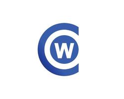 plantilla de vector de diseño de logotipo cw wc