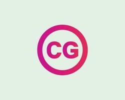 plantilla de vector de diseño de logotipo cg gc