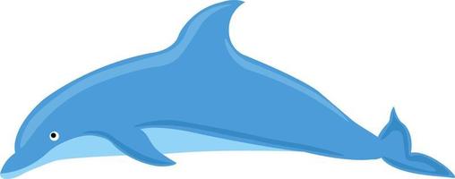 Blue dolphin, illustration, vector on white background.