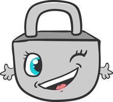 Winking lock, illustration, vector on white background