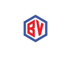 plantilla de vector de diseño de logotipo bv vb