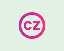 plantilla de vector de diseño de logotipo cz zc