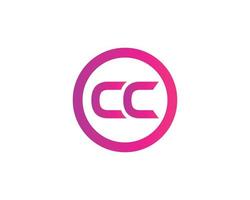 CC logo design vector template