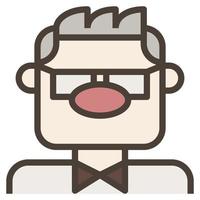 carl fredricksen avatar abuelo anciano gafas imágenes prediseñadas icono vector