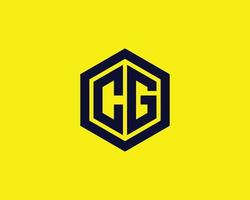 plantilla de vector de diseño de logotipo cg gc