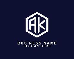 AK logo design vector template