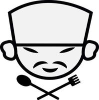 Chinese chef, illustration, vector, on a white background. vector