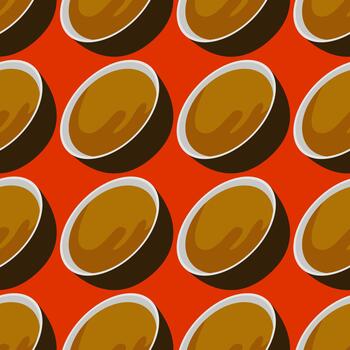 Soup pattern, seamless pattern on red background. vector