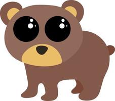 Cute baby bear, illustration, vector on white background.