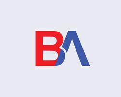 BA AB logo design vector template