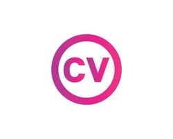 plantilla de vector de diseño de logotipo cv vc