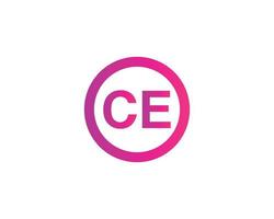CE EC logo design vector template