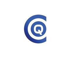 plantilla de vector de diseño de logotipo cq qc