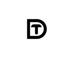 DT TD logo design vector template