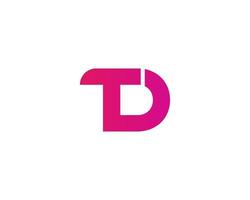 DT TD logo design vector template