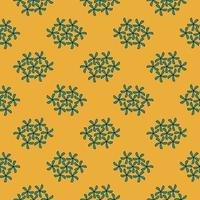 Blown dandelion,seamless pattern on yellow background. vector