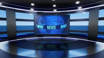 3D Virtual TV Studio News, Backdrop For TV Shows .TV On Wall.3D Virtual News Studio Background, Loop video