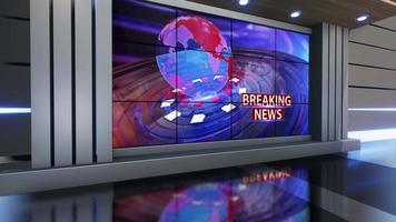 3D Virtual News Studio Background Loop video