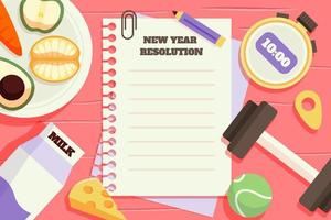 New Year Resolution Background Top View vector