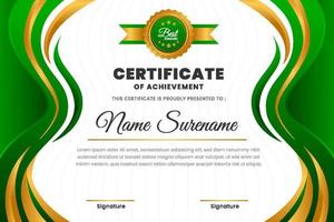 Green Professional Certificate Template with Gradient Style vector