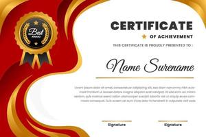 Red Professional Certificate Template with Gradient Style vector