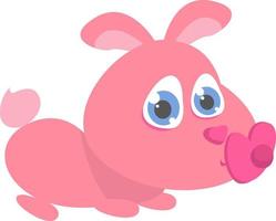 Small pink bunny, illustration, vector on white background