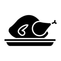 Fried Chicken Icon Style vector