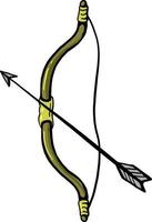 Yellow bow and arrow,illustration,vector on white background vector