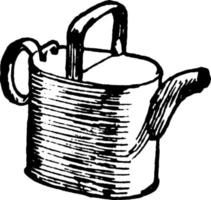 Watering can, vintage illustration vector