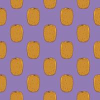 Kiwi the fruit , seamless pattern on a purple background. vector