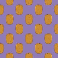 Kiwi the fruit , seamless pattern on a purple background. vector