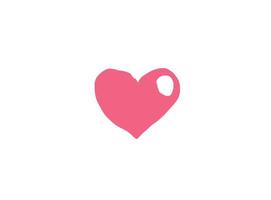 Heart illustration line art for template with black and red color. vector