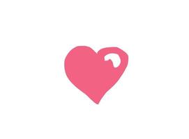 Heart illustration line art for template with black and red color. vector